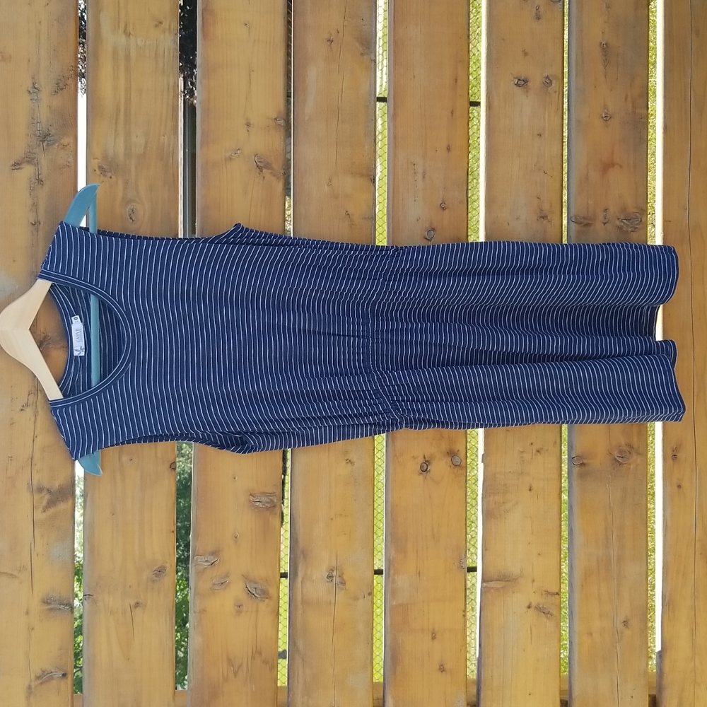 ⚓ Nautical Striped Sleeveless Navy Dress